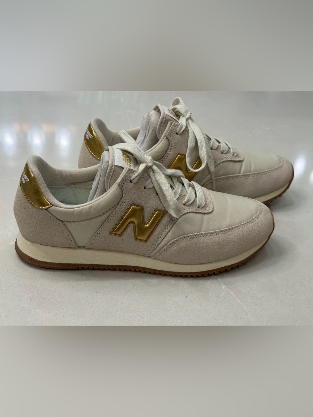 New Balance x J.Crew Comp 100 Gold Salt Retro Sneakers Size 8 Low Top